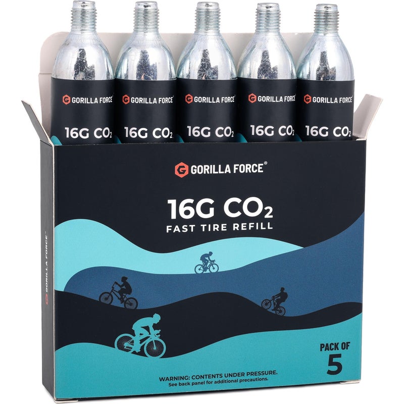 Gorilla Force Threaded CO2 Cartridges, 16g for Bike Tire Inflators, Box of 5 - Image 3
